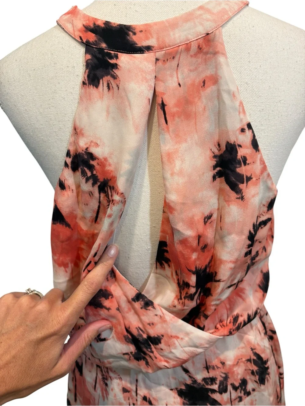 Parker Silk Kita Dress in Camo Pompano.  Size M